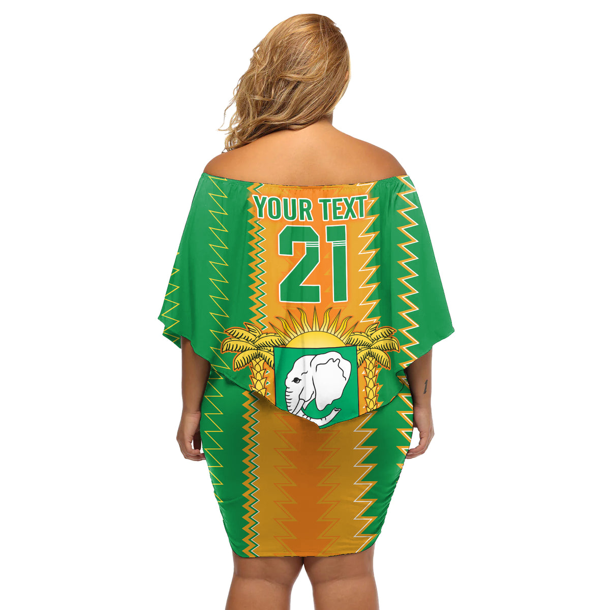 Custom Ivory Coast Football Off Shoulder Short Dress The Champions Les Elephants 2024 - Wonder Print Shop