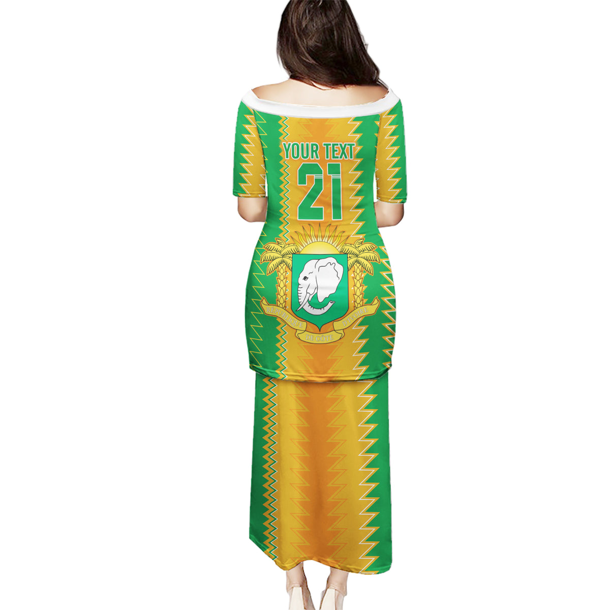 Custom Ivory Coast Football Puletasi The Champions Les Elephants 2024 - Wonder Print Shop