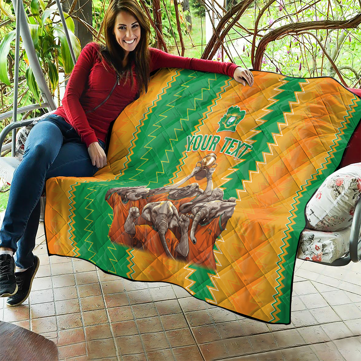 Custom Ivory Coast Football Quilt The Champions Les Elephants 2024 - Wonder Print Shop