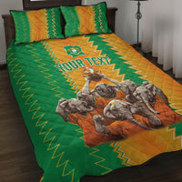 Custom Ivory Coast Football Quilt Bed Set The Champions Les Elephants 2024 - Wonder Print Shop