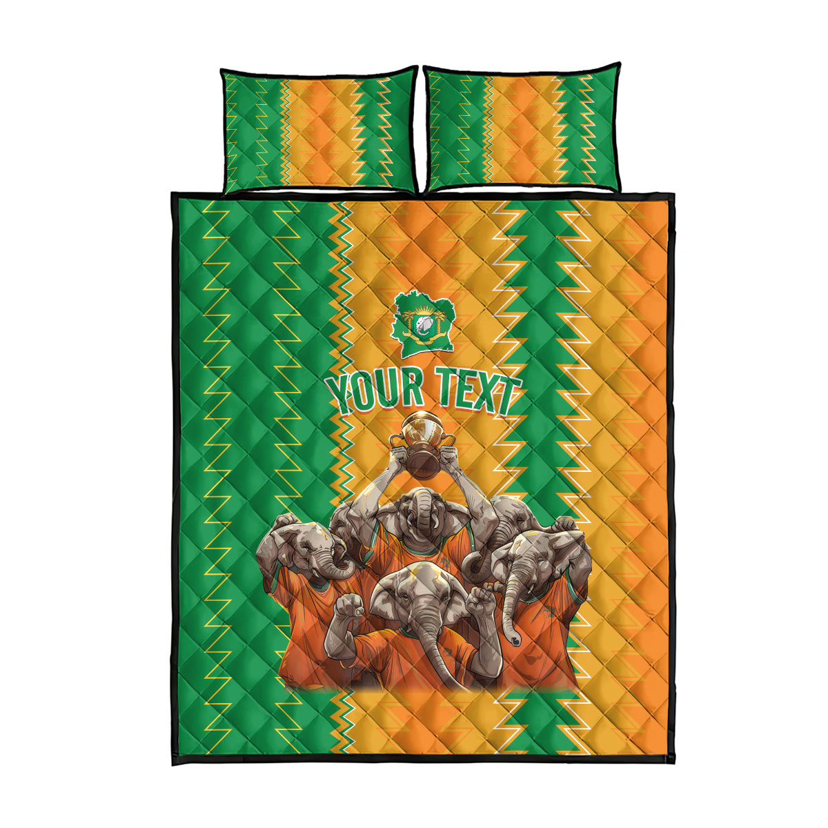 Custom Ivory Coast Football Quilt Bed Set The Champions Les Elephants 2024 - Wonder Print Shop