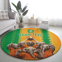 Custom Ivory Coast Football Round Carpet The Champions Les Elephants 2024