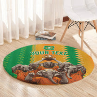 Custom Ivory Coast Football Round Carpet The Champions Les Elephants 2024