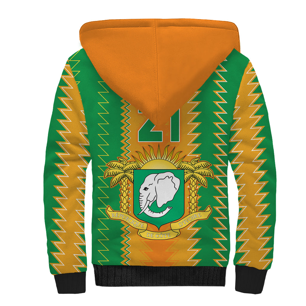 Custom Ivory Coast Football Sherpa Hoodie The Champions Les Elephants 2024 - Wonder Print Shop