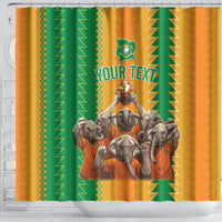 Custom Ivory Coast Football Shower Curtain The Champions Les Elephants 2024