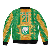 Custom Ivory Coast Football Sleeve Zip Bomber Jacket The Champions Les Elephants 2024 - Wonder Print Shop