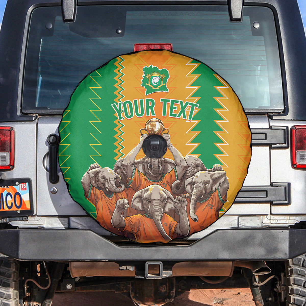 Custom Ivory Coast Football Spare Tire Cover The Champions Les Elephants 2024 - Wonder Print Shop
