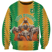 Custom Ivory Coast Football Sweatshirt The Champions Les Elephants 2024 - Wonder Print Shop