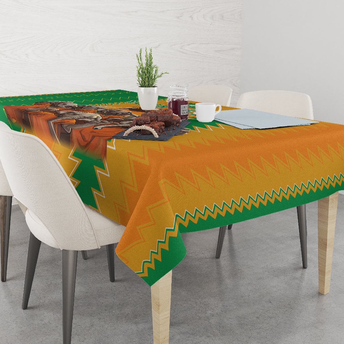 Custom Ivory Coast Football Tablecloth The Champions Les Elephants 2024 - Wonder Print Shop