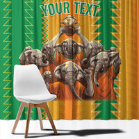 Custom Ivory Coast Football Window Curtain The Champions Les Elephants 2024 - Wonder Print Shop