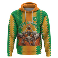 Custom Ivory Coast Football Zip Hoodie The Champions Les Elephants 2024 - Wonder Print Shop