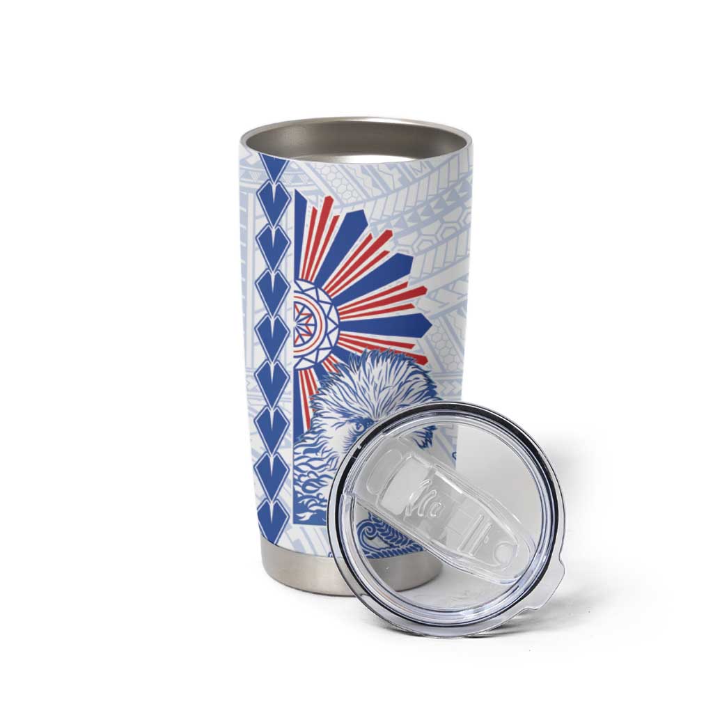 Philippines Barong Tumbler Cup Sun of Philippinas With Eagles - Wonder Print Shop