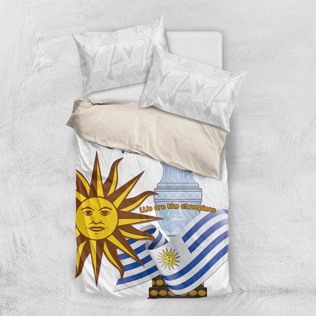 Custom Uruguay La Celeste Football Champions Bedding Set Glory To The Sky Blue LT9 - Wonder Print Shop