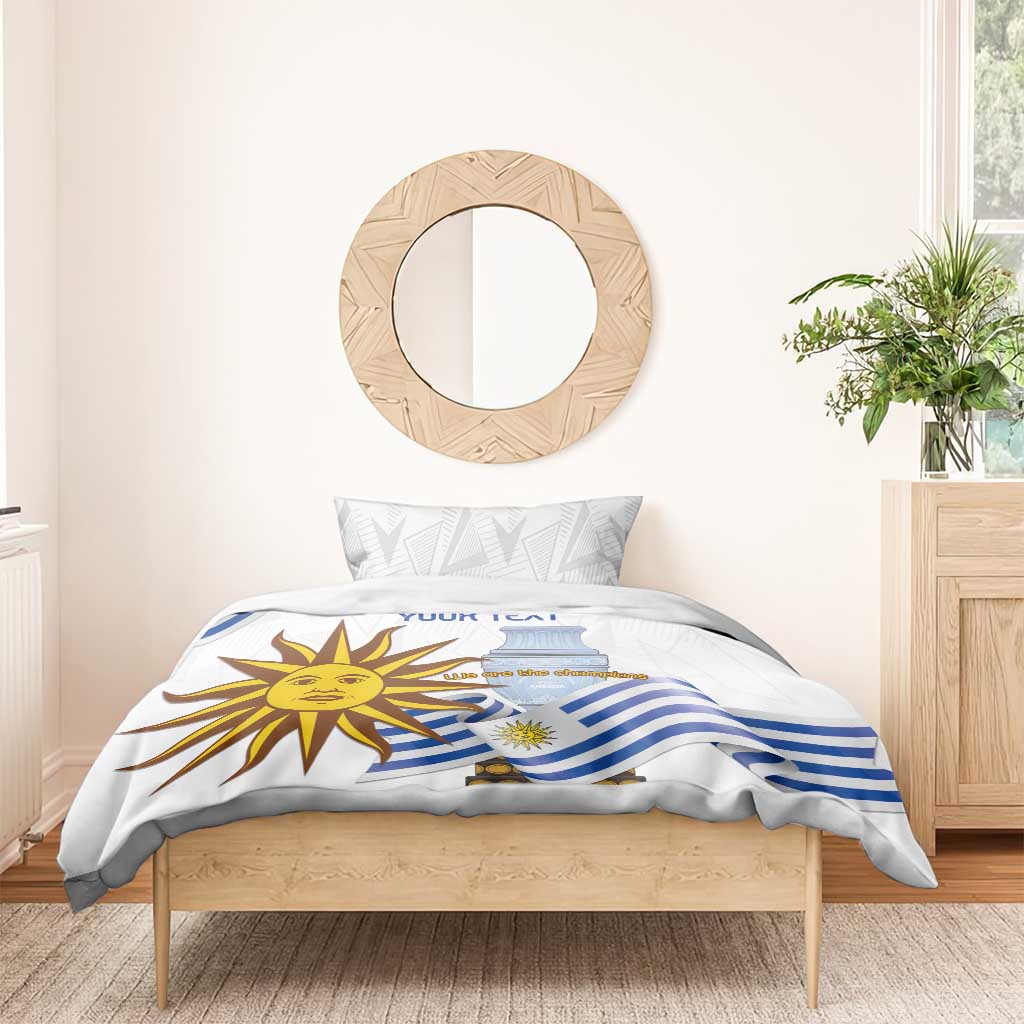 Custom Uruguay La Celeste Football Champions Bedding Set Glory To The Sky Blue LT9 - Wonder Print Shop