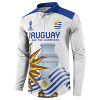 Custom Uruguay La Celeste Football Champions Button Sweatshirt Glory To The Sky Blue LT9 - Wonder Print Shop