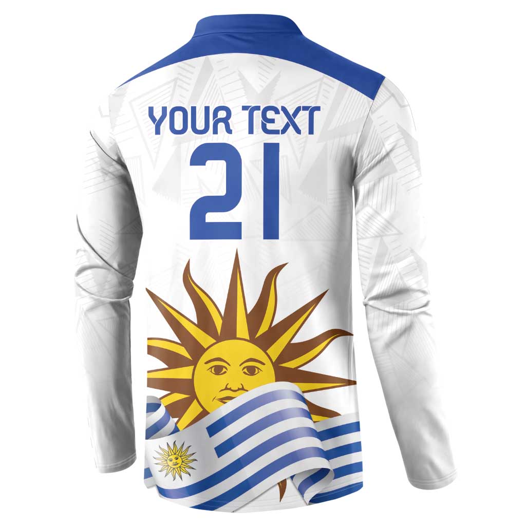 Custom Uruguay La Celeste Football Champions Button Sweatshirt Glory To The Sky Blue LT9 - Wonder Print Shop