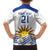 Custom Uruguay La Celeste Football Champions Family Matching Off Shoulder Short Dress and Hawaiian Shirt Glory To The Sky Blue LT9 - Wonder Print Shop