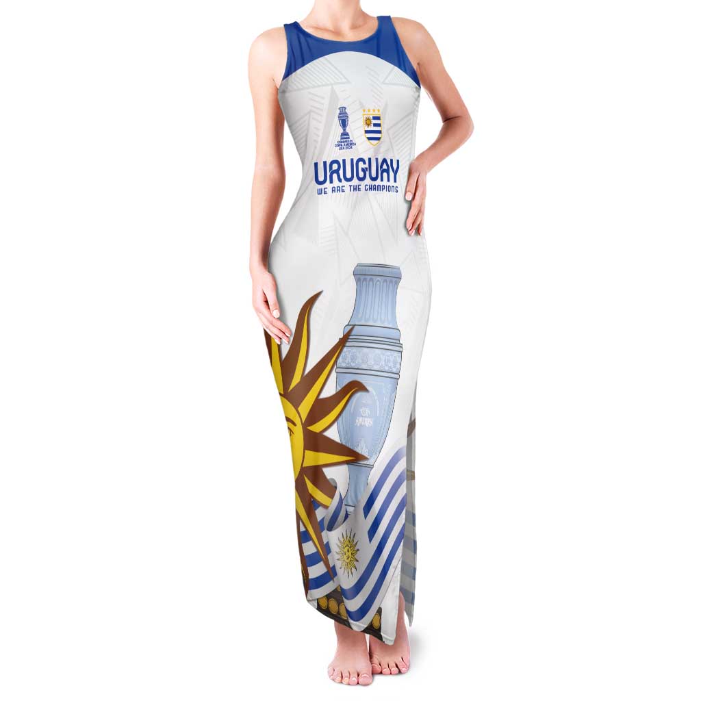 Custom Uruguay La Celeste Football Champions Family Matching Tank Maxi Dress and Hawaiian Shirt Glory To The Sky Blue - Wonder Print Shop