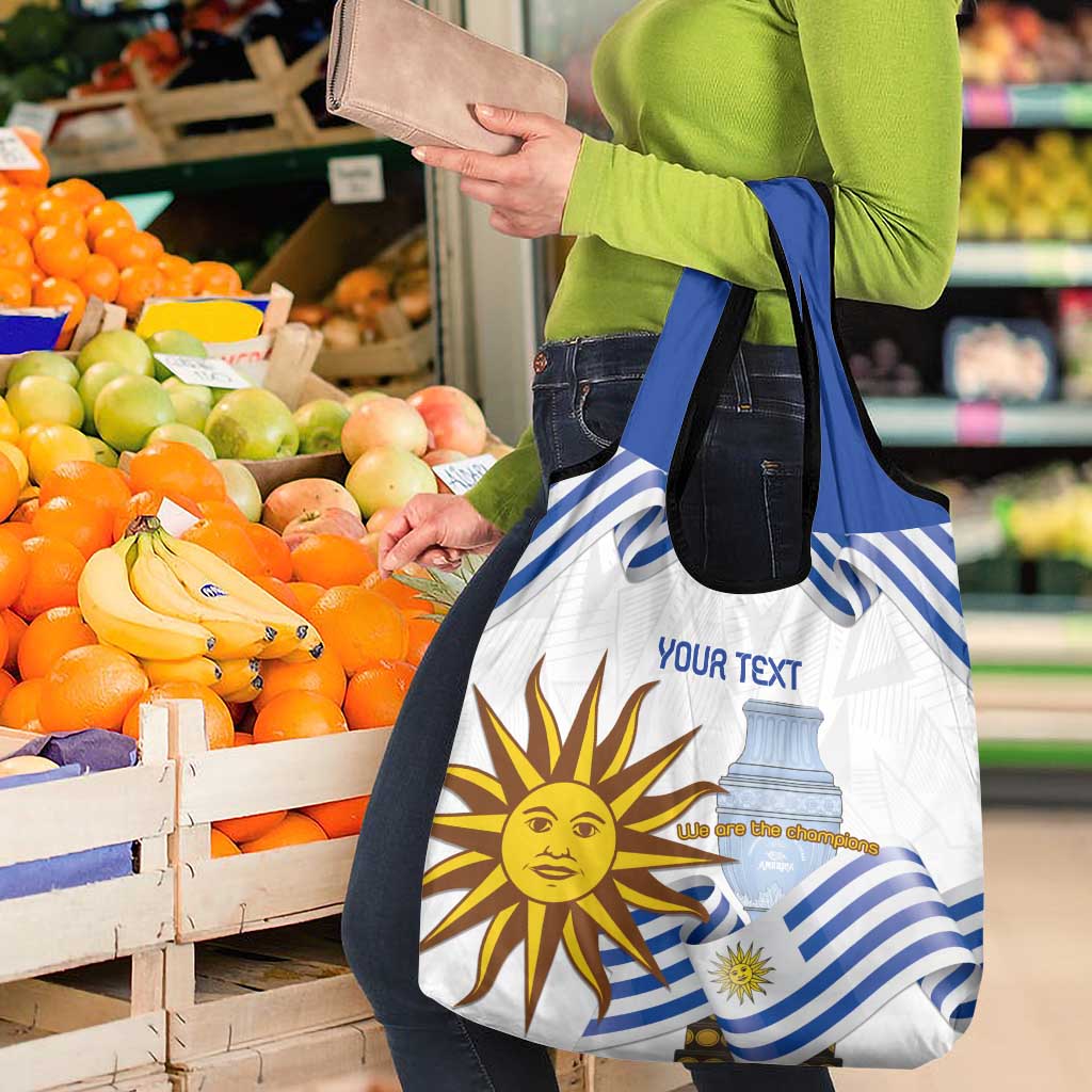 Custom Uruguay La Celeste Football Champions Grocery Bag Glory To The Sky Blue