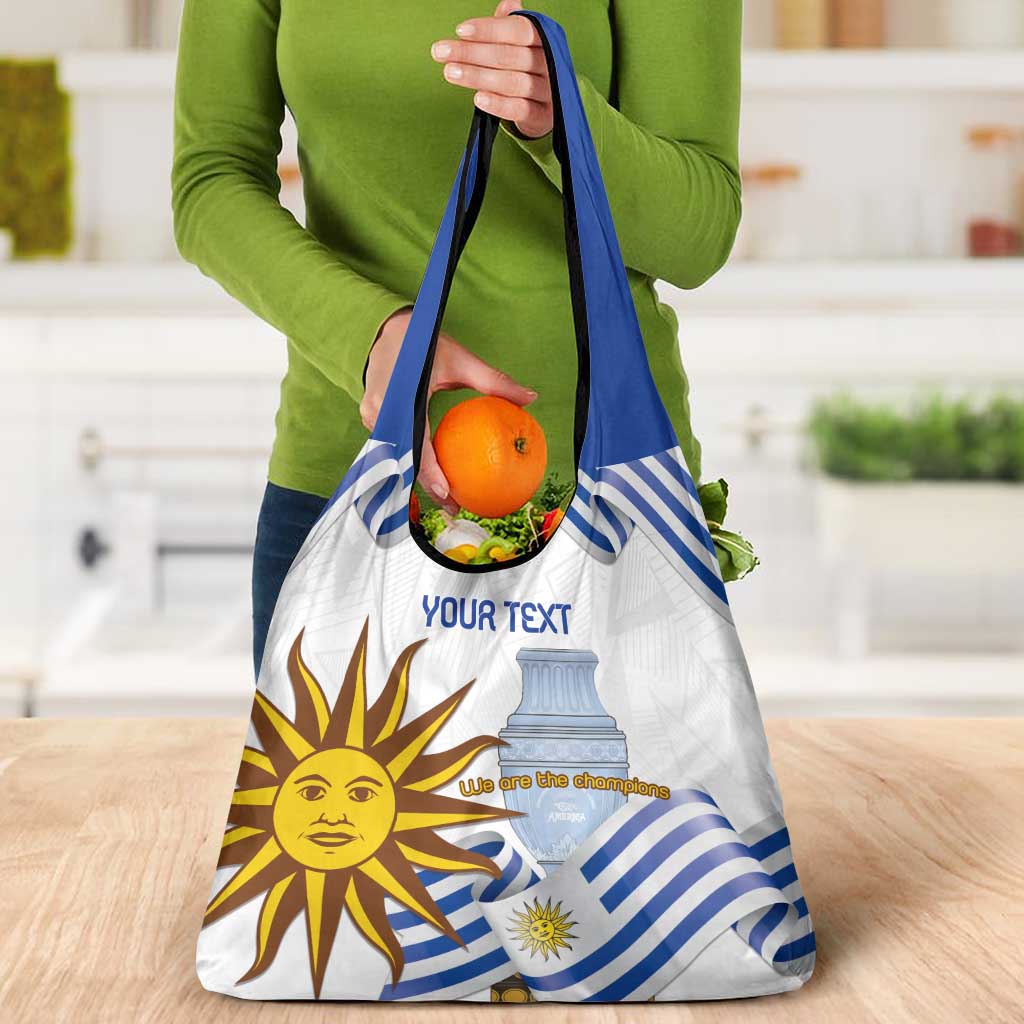 Custom Uruguay La Celeste Football Champions Grocery Bag Glory To The Sky Blue