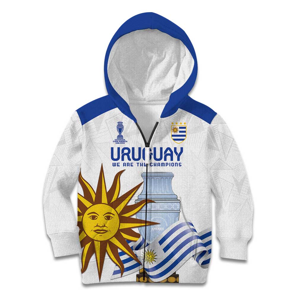 Custom Uruguay La Celeste Football Champions Kid Hoodie Glory To The Sky Blue - Wonder Print Shop