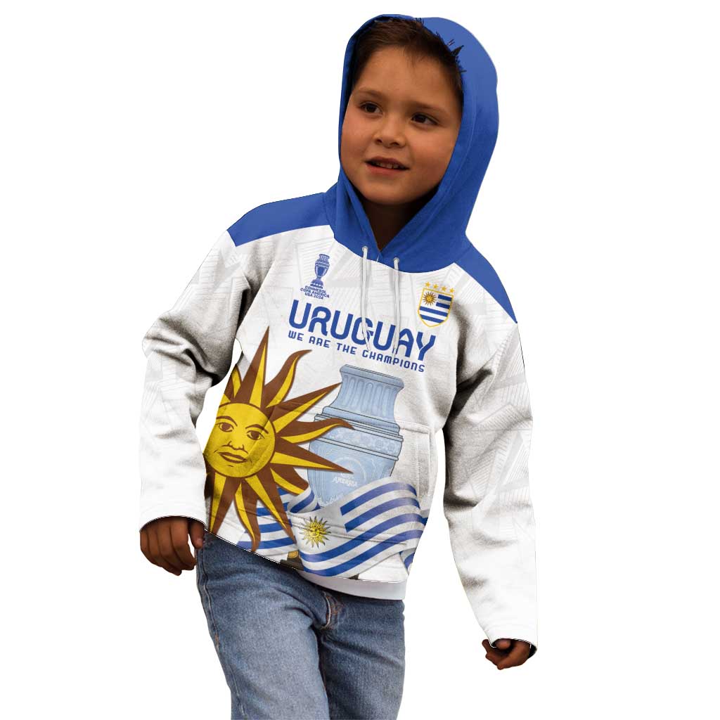 Custom Uruguay La Celeste Football Champions Kid Hoodie Glory To The Sky Blue - Wonder Print Shop