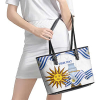 Custom Uruguay La Celeste Football Champions Leather Tote Bag Glory To The Sky Blue - Wonder Print Shop