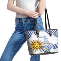 Custom Uruguay La Celeste Football Champions Leather Tote Bag Glory To The Sky Blue - Wonder Print Shop
