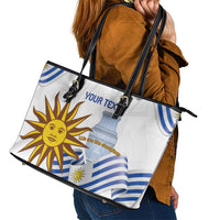 Custom Uruguay La Celeste Football Champions Leather Tote Bag Glory To The Sky Blue - Wonder Print Shop