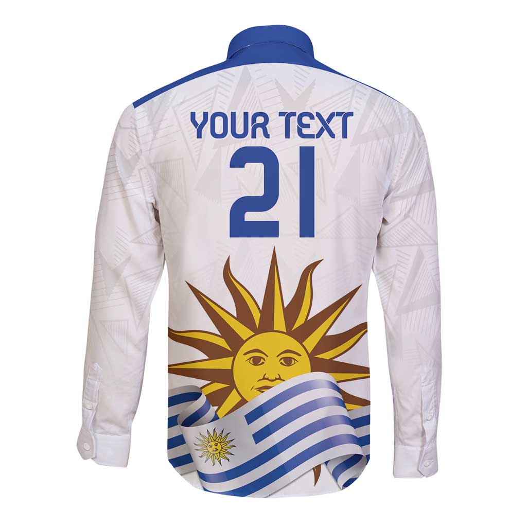 Custom Uruguay La Celeste Football Champions Long Sleeve Button Shirt Glory To The Sky Blue - Wonder Print Shop