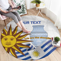 Custom Uruguay La Celeste Football Champions Round Carpet Glory To The Sky Blue