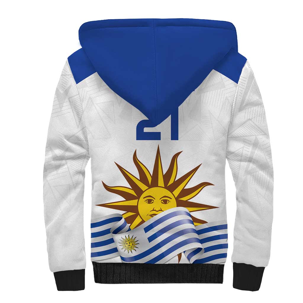 Custom Uruguay La Celeste Football Champions Sherpa Hoodie Glory To The Sky Blue - Wonder Print Shop