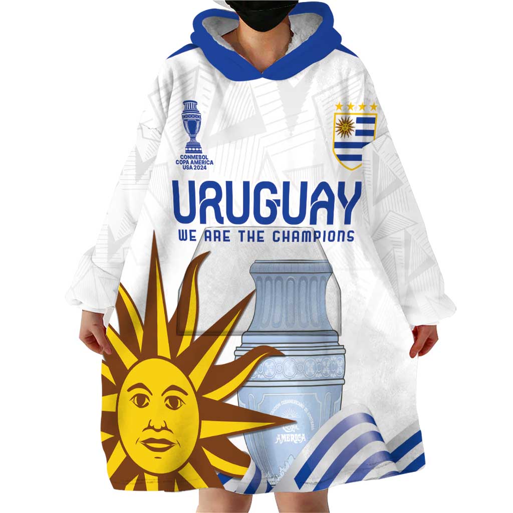 Custom Uruguay La Celeste Football Champions Wearable Blanket Hoodie Glory To The Sky Blue - Wonder Print Shop