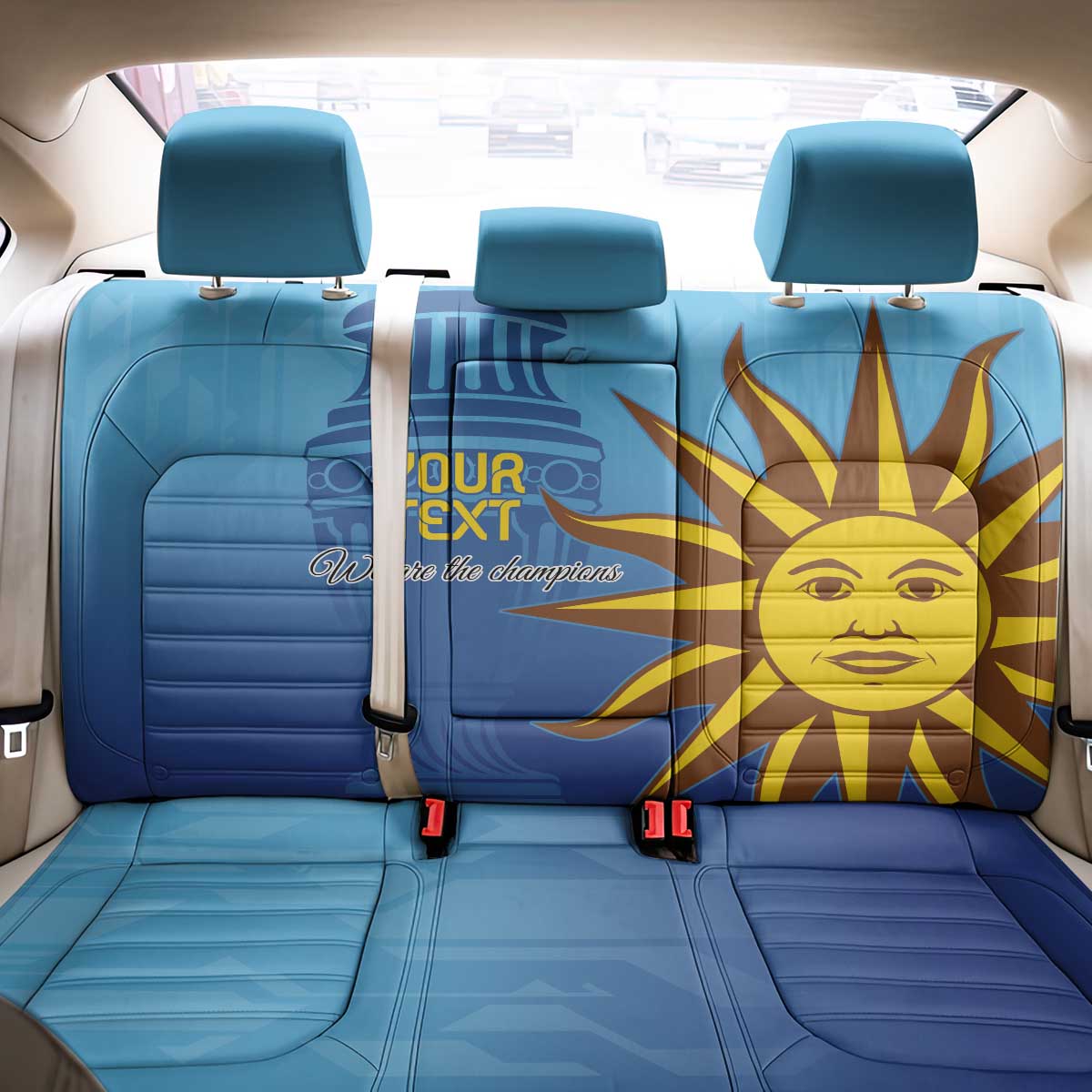 Custom Uruguay La Celeste Football Back Car Seat Cover Go Champions 2024 LT9 - Wonder Print Shop