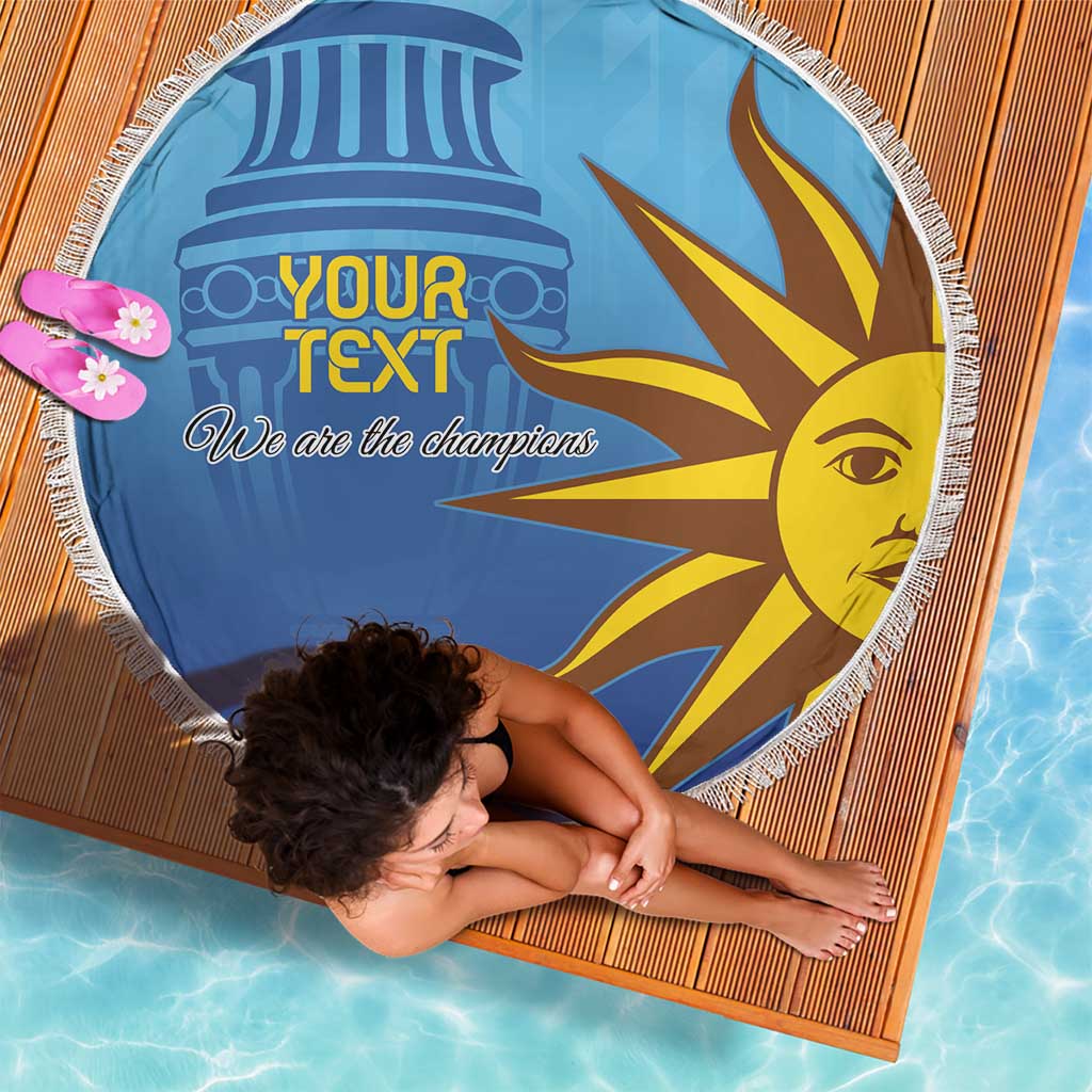 Custom Uruguay La Celeste Football Beach Blanket Go Champions 2024 LT9 - Wonder Print Shop