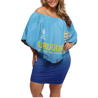Custom Uruguay La Celeste Football Family Matching Off Shoulder Short Dress and Hawaiian Shirt Go Champions 2024 LT9 - Wonder Print Shop