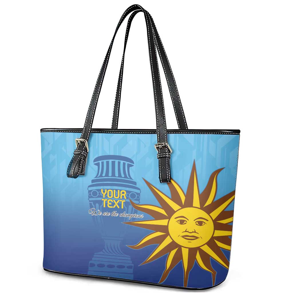 Custom Uruguay La Celeste Football Leather Tote Bag Go Champions 2024 - Wonder Print Shop