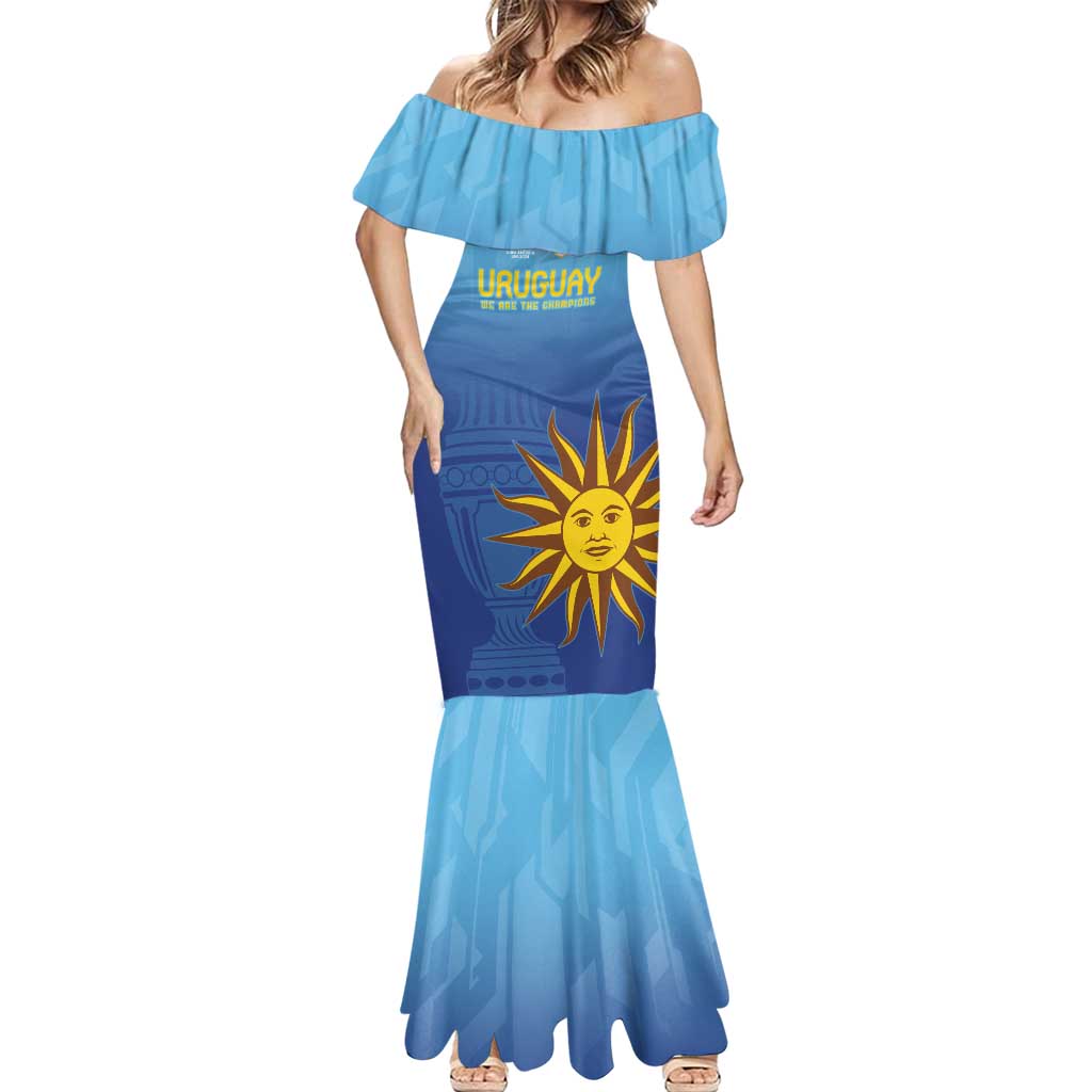 Custom Uruguay La Celeste Football Mermaid Dress Go Champions 2024 - Wonder Print Shop