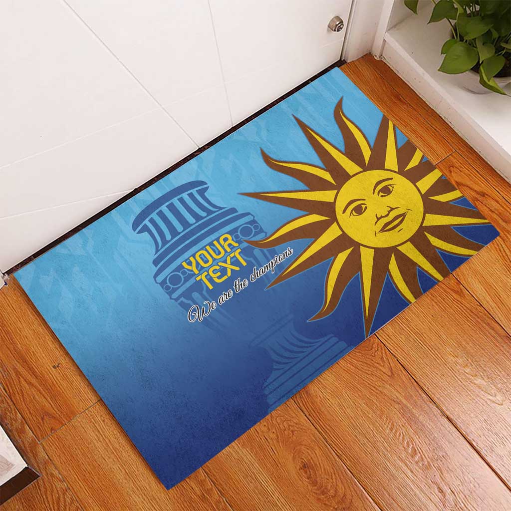 Custom Uruguay La Celeste Football Rubber Doormat Go Champions 2024 - Wonder Print Shop