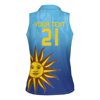 Custom Uruguay La Celeste Football Women Sleeveless Polo Shirt Go Champions 2024 - Wonder Print Shop