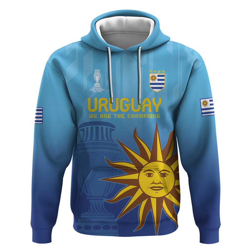 Custom Uruguay La Celeste Football Zip Hoodie Go Champions 2024 - Wonder Print Shop