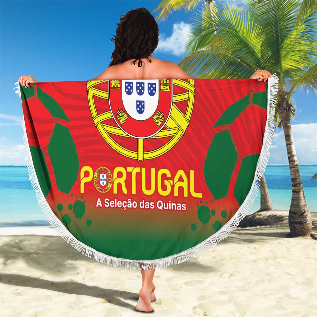 Custom Portugal Football Beach Blanket Come On A Selecao das Quinas LT9 - Wonder Print Shop