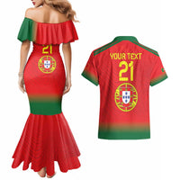 Custom Portugal Football Couples Matching Mermaid Dress and Hawaiian Shirt Come On A Selecao das Quinas LT9 - Wonder Print Shop