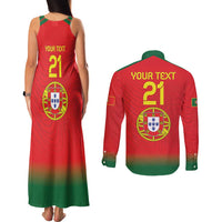 Custom Portugal Football Couples Matching Tank Maxi Dress and Long Sleeve Button Shirt Come On A Selecao das Quinas LT9 - Wonder Print Shop