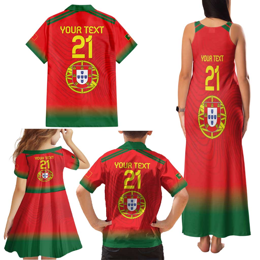 Custom Portugal Football Family Matching Tank Maxi Dress and Hawaiian Shirt Come On A Selecao das Quinas - Wonder Print Shop