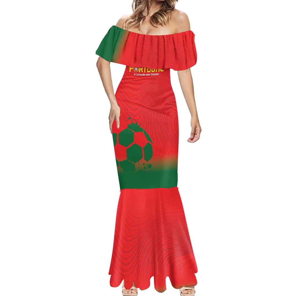 Custom Portugal Football Mermaid Dress Come On A Selecao das Quinas - Wonder Print Shop