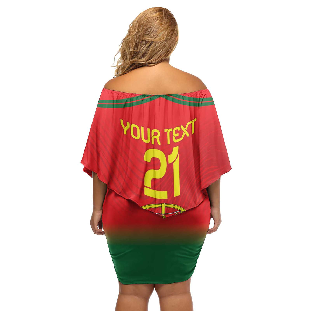 Custom Portugal Football Off Shoulder Short Dress Come On A Selecao das Quinas - Wonder Print Shop