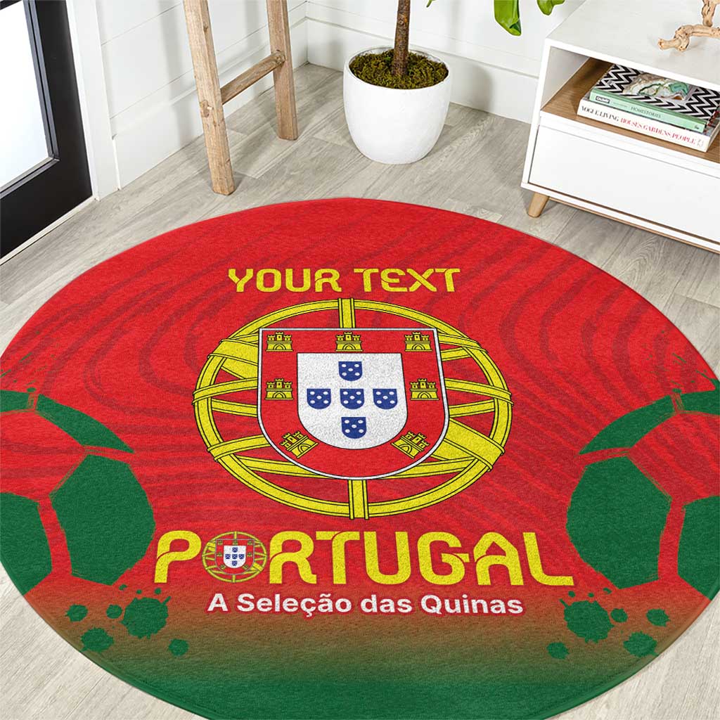 Custom Portugal Football Round Carpet Come On A Selecao das Quinas