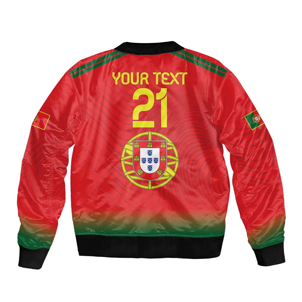 Custom Portugal Football Sleeve Zip Bomber Jacket Come On A Selecao das Quinas - Wonder Print Shop