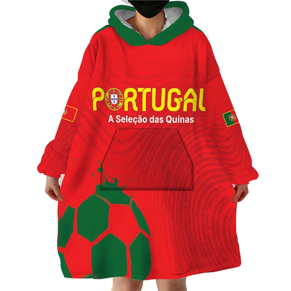 Custom Portugal Football Wearable Blanket Hoodie Come On A Selecao das Quinas - Wonder Print Shop
